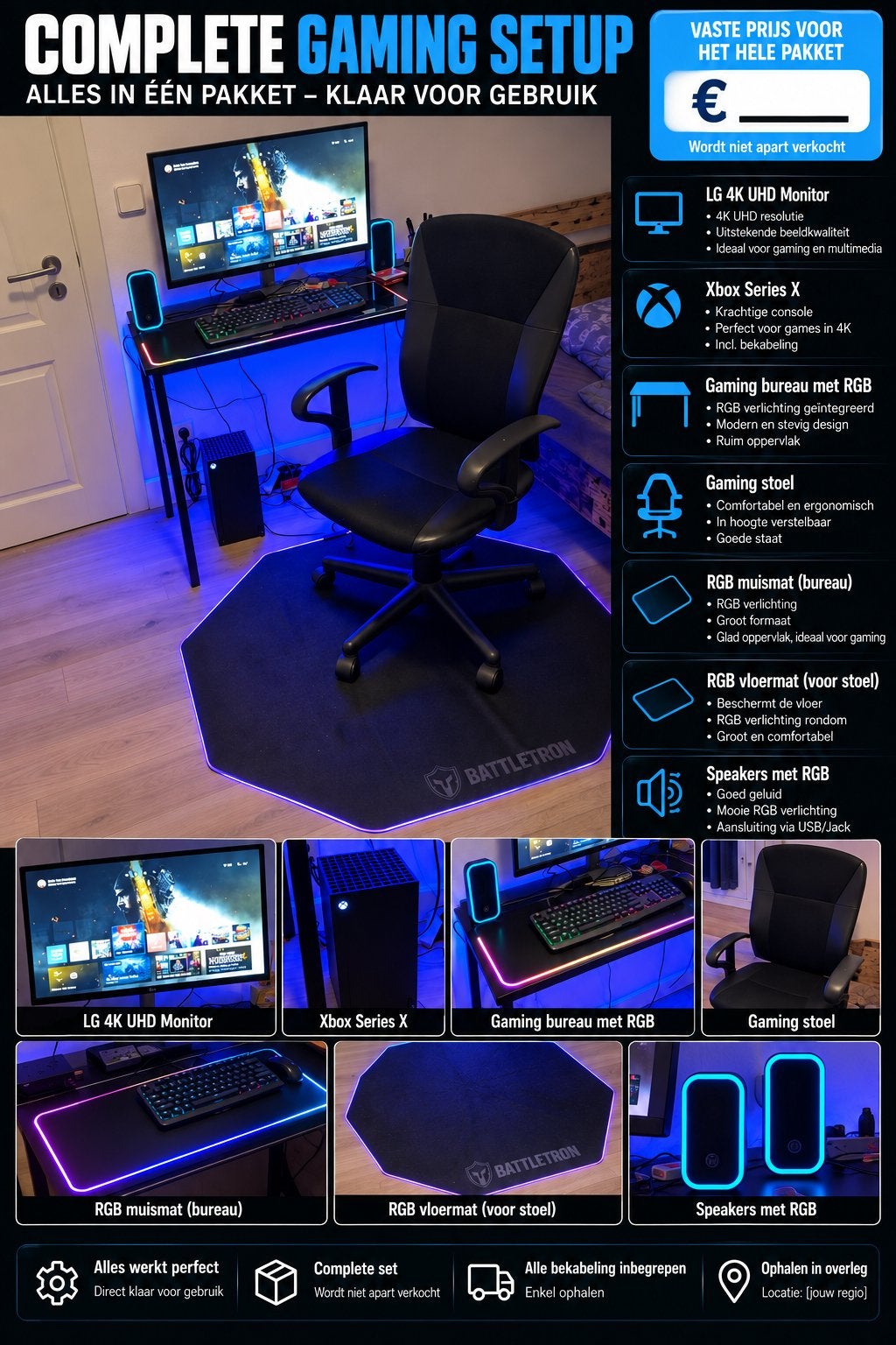 Complete gaming setup met Xbox Series X, LG 4K UHD, Ophalen of Verzenden, Zo goed als nieuw, Xbox Series X