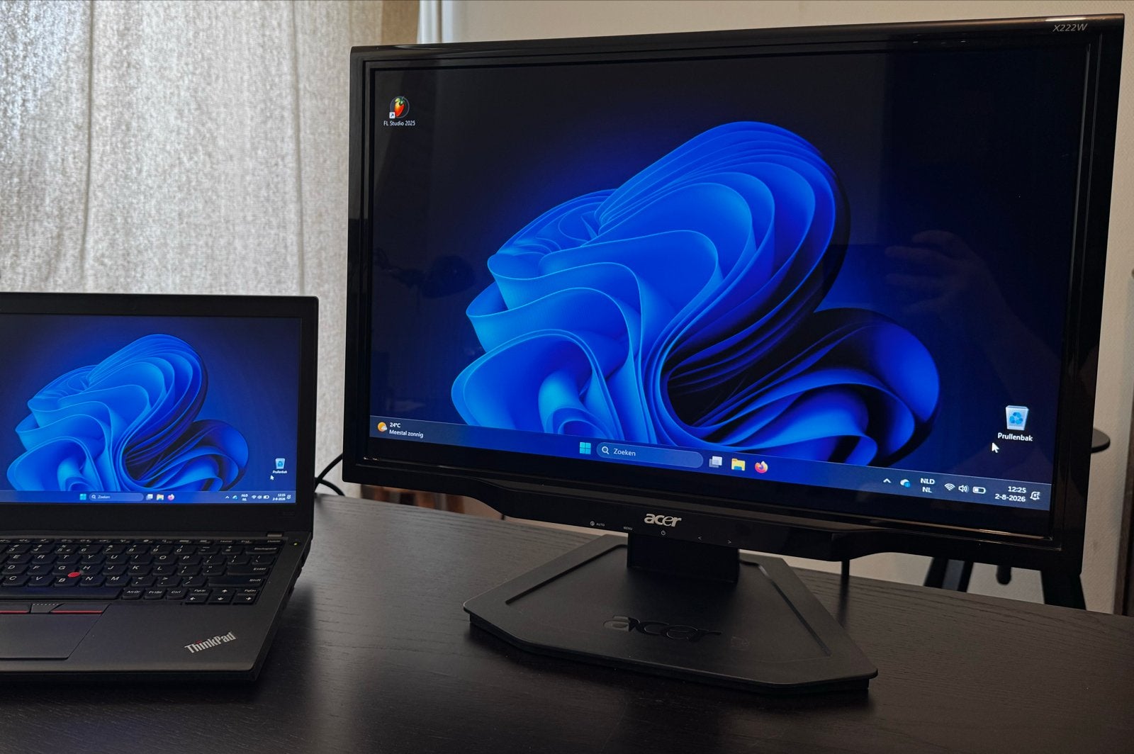 Acer X222W 22 inch Monitor - Goede staat, Gebruikt, Kantelbaar, Ophalen of Verzenden, Overige typen