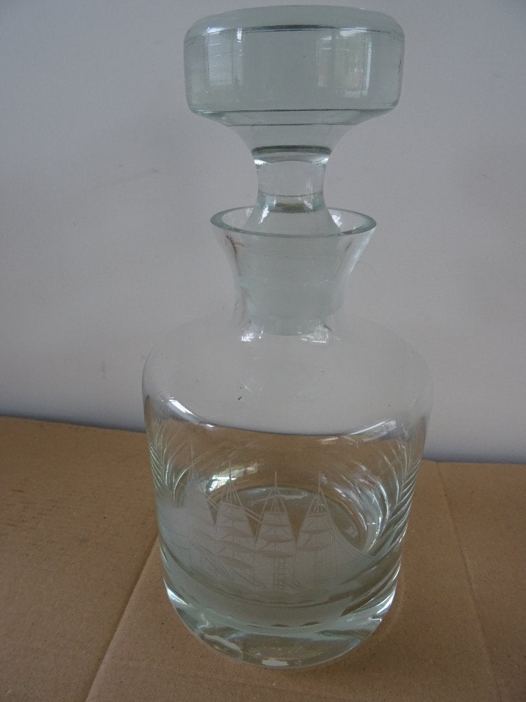 Scheepskaraf kristal karaf schip kapiteinskaraf whisky wijn, Ophalen of Verzenden
