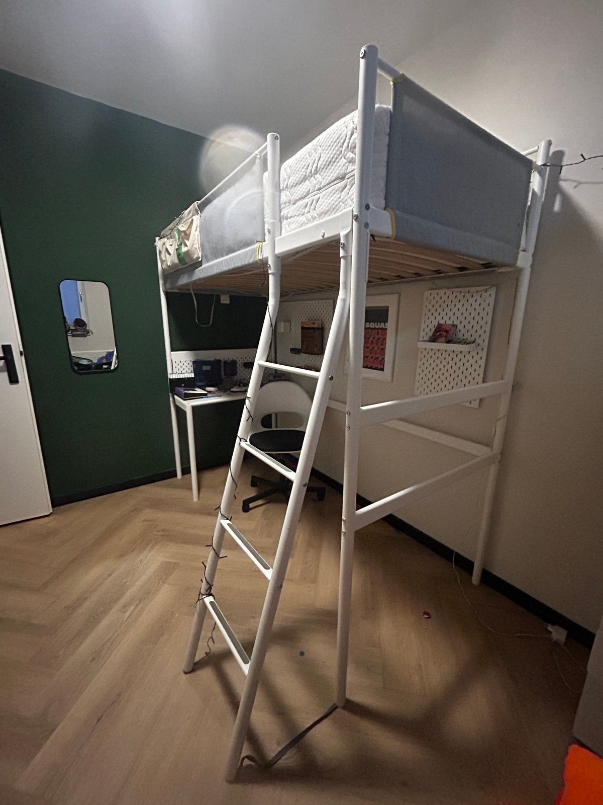 Ikea Hoogslaper Vital 90x200cm met bureautafel en stoel, Huis en Inrichting, Ophalen, Gebruikt, Eenpersoons, 200 cm