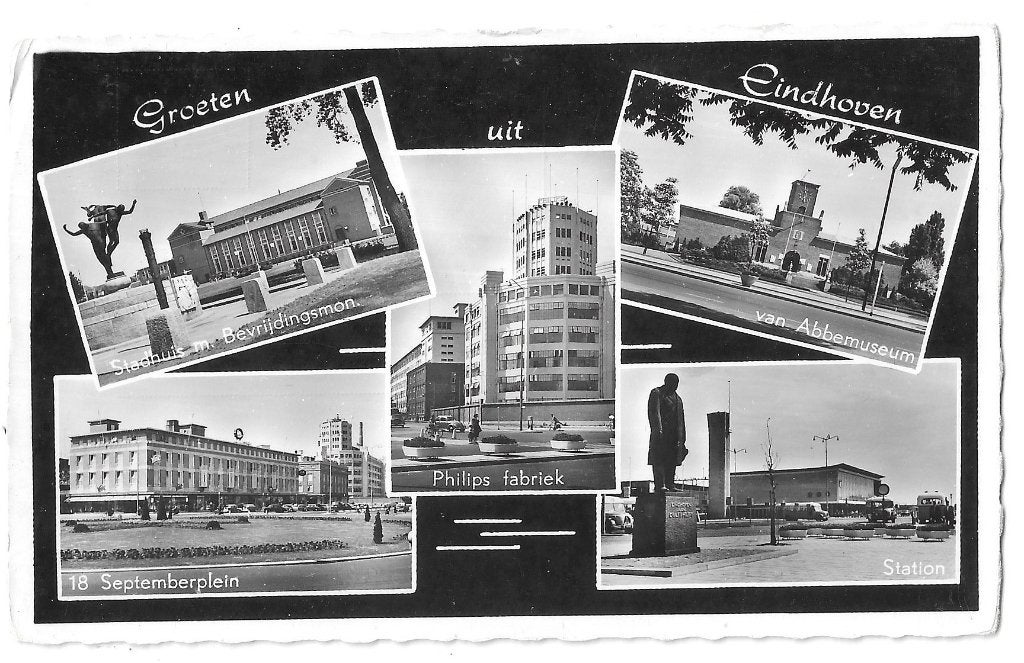 AK Eindhoven - Groeten uit....Philips Fabriek, Verzamelen, Verzenden, 1940 tot 1960, Gelopen, Noord-Brabant
