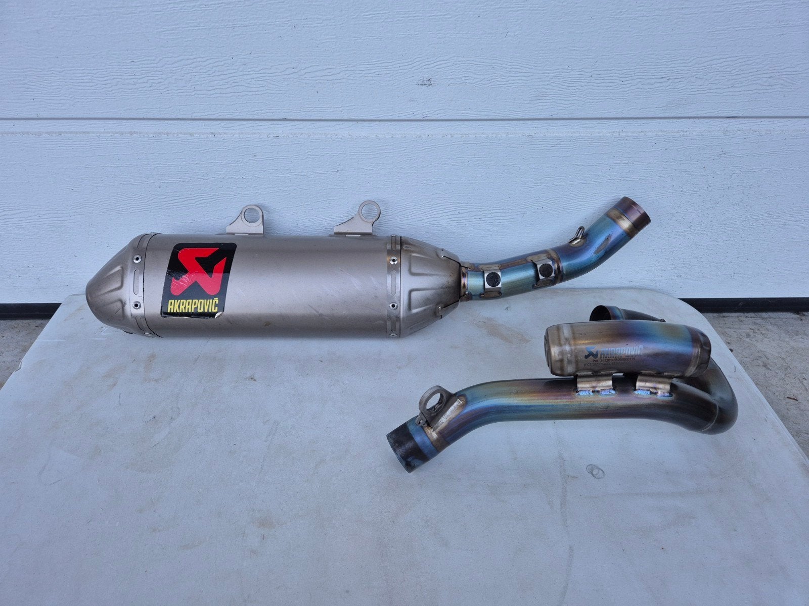 ktm sxf250 akrapovic uitlaat, Ophalen