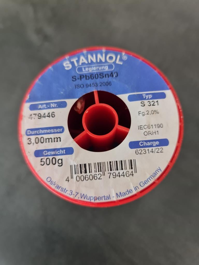 Stannol soldeertin 3mm 500gram, Ophalen of Verzenden, Minder dan 700 watt, Overige typen