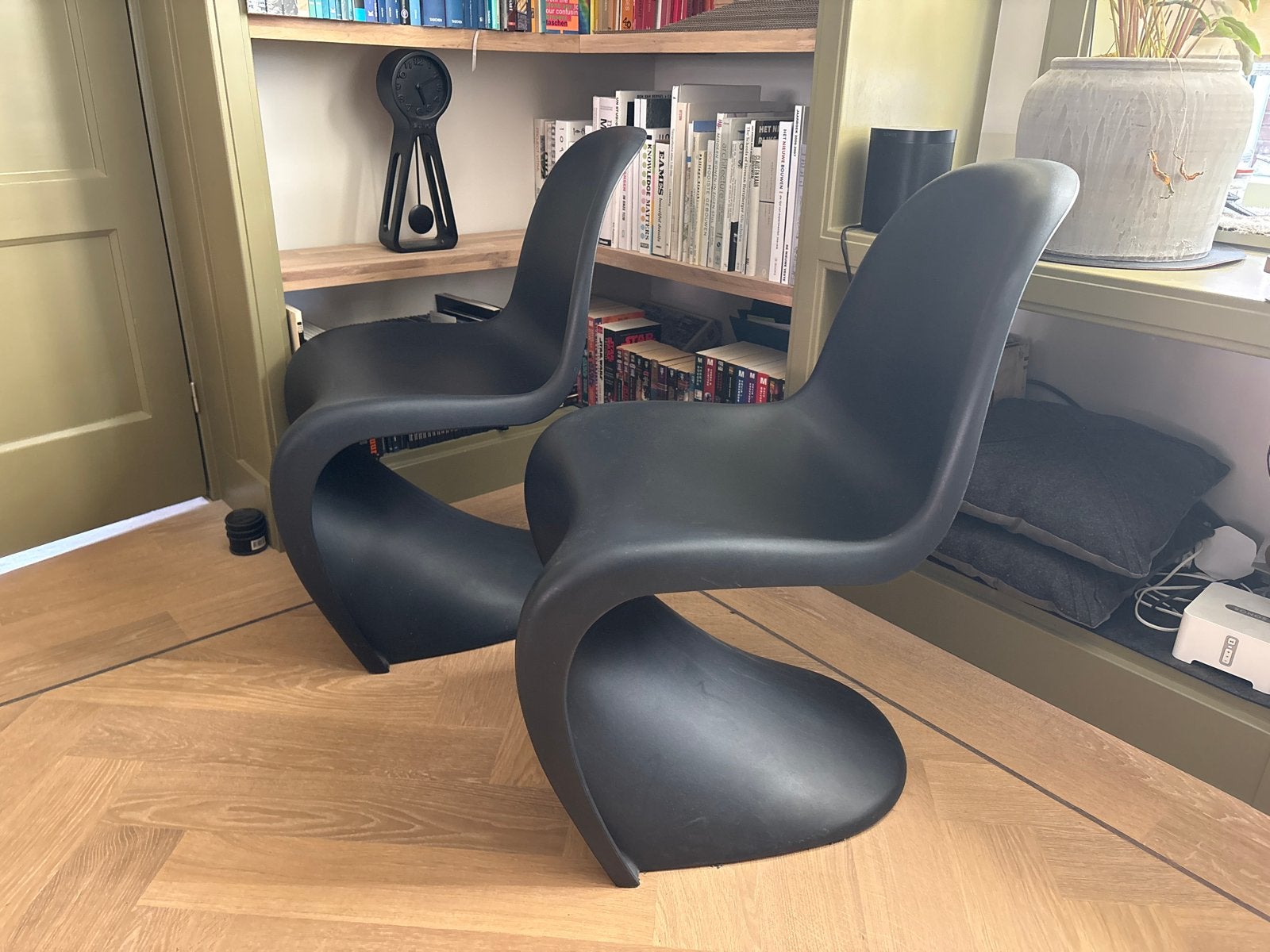 Originele Vitra Verner Panton Stoelen - Set van 2, Ophalen, Kunststof, Twee, Zwart