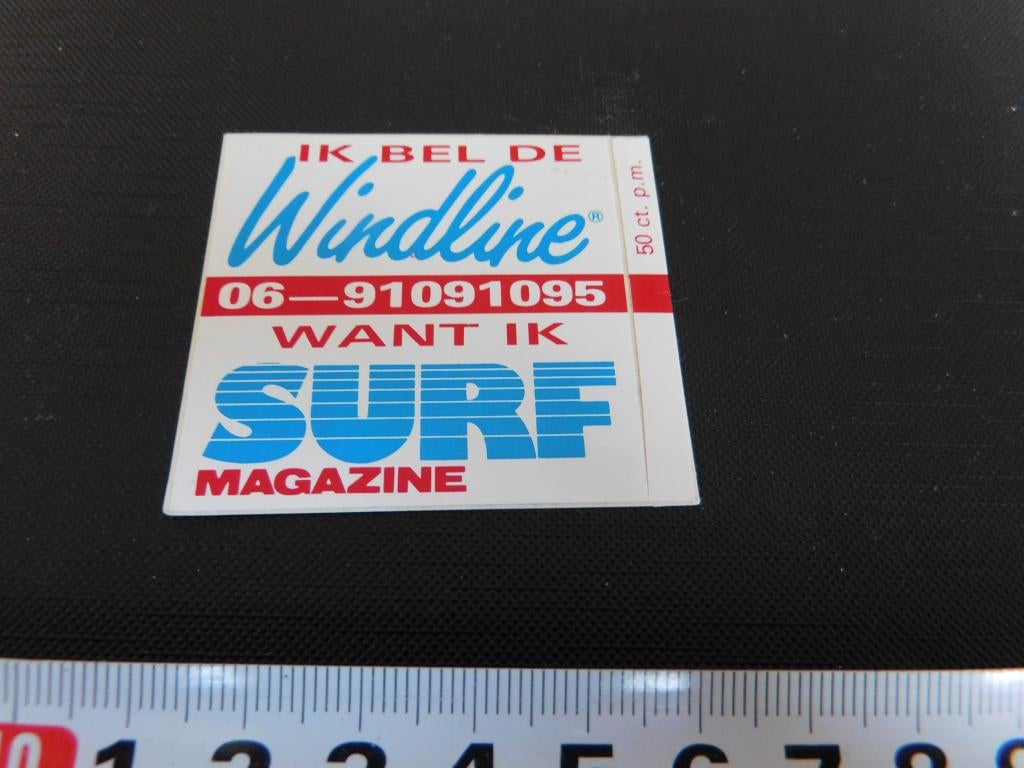 sticker ik bel de windline want ik surf magazine, Ophalen, Zo goed als nieuw