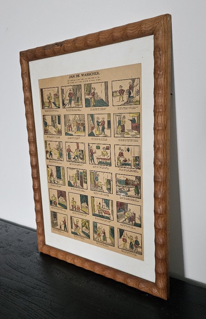 OUDE INGELIJSTE CENTPRENT van JAN de WASSCHER, Antiek en Kunst, Ophalen of Verzenden