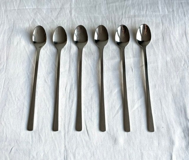 Monogram - 6 Lattelepels Sorbetlepels 19,5 cm, Ophalen of Verzenden, Zo goed als nieuw, Rvs of Chroom, Los bestek