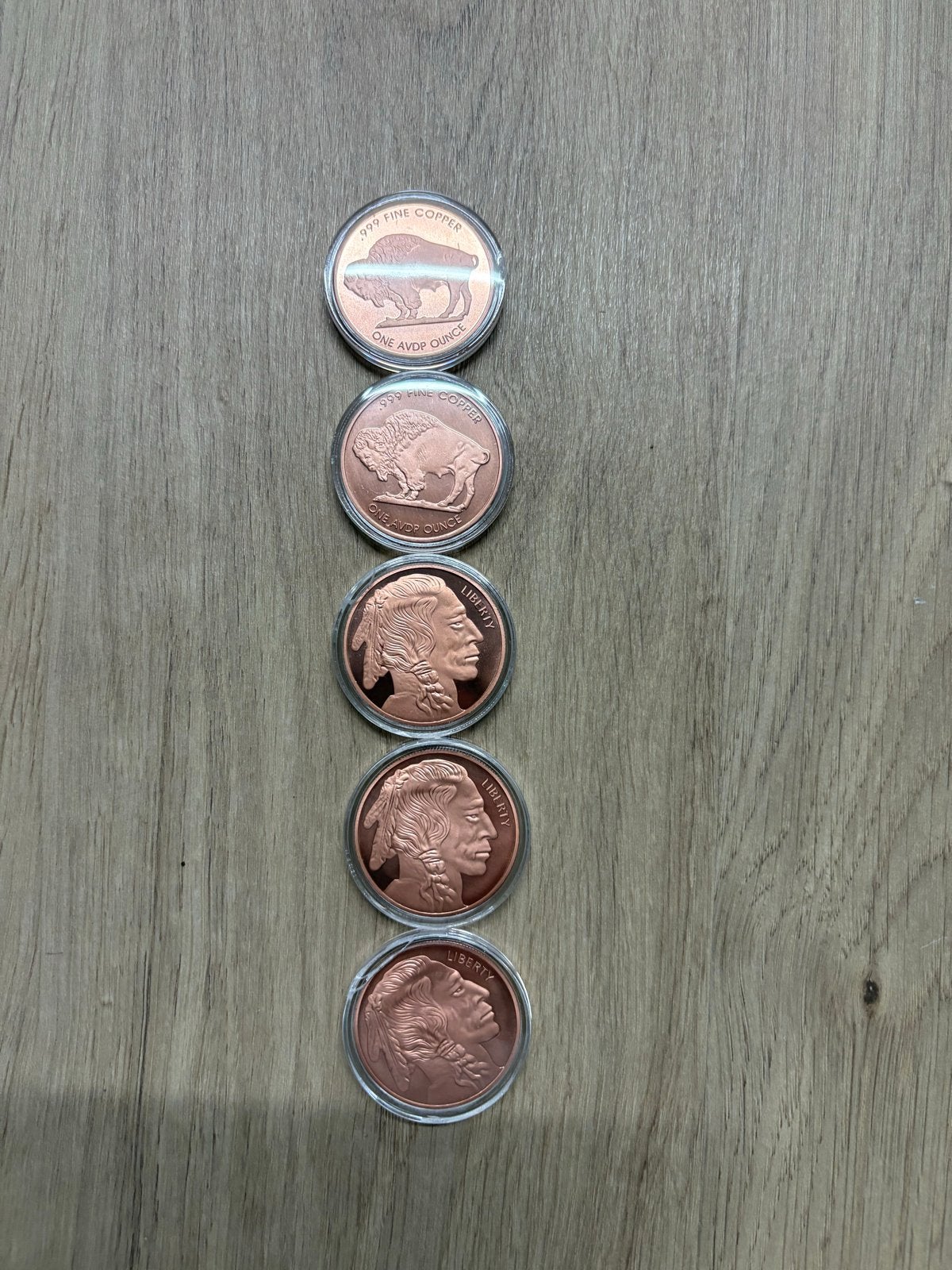 5x ADPV Koperen Munt Buffel, Postzegels en Munten, Ophalen of Verzenden, Setje