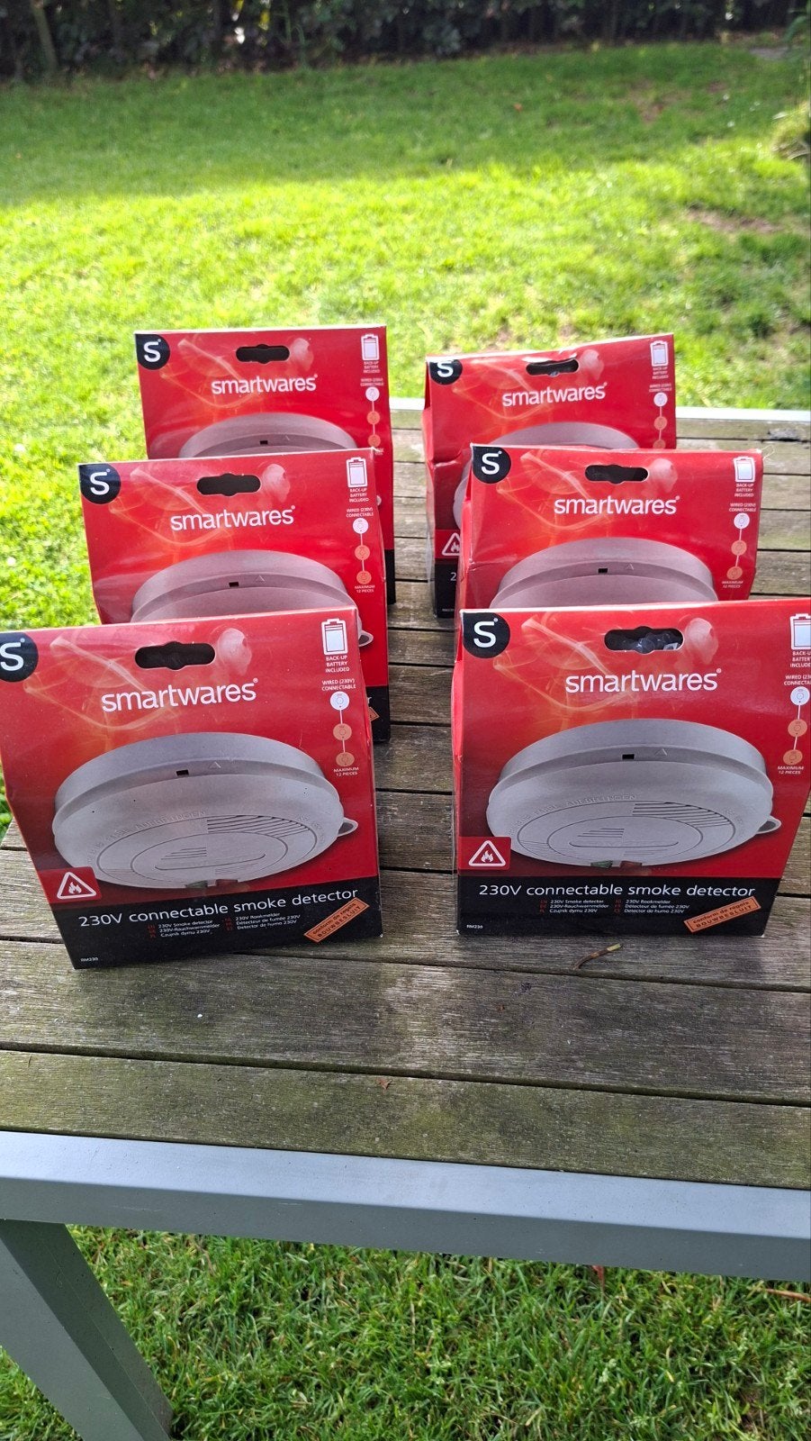 6x Smartwares 230V Rookmelders - Nieuw in doos, Ophalen, Nieuw, Detector, Sensor of Melder, Rook