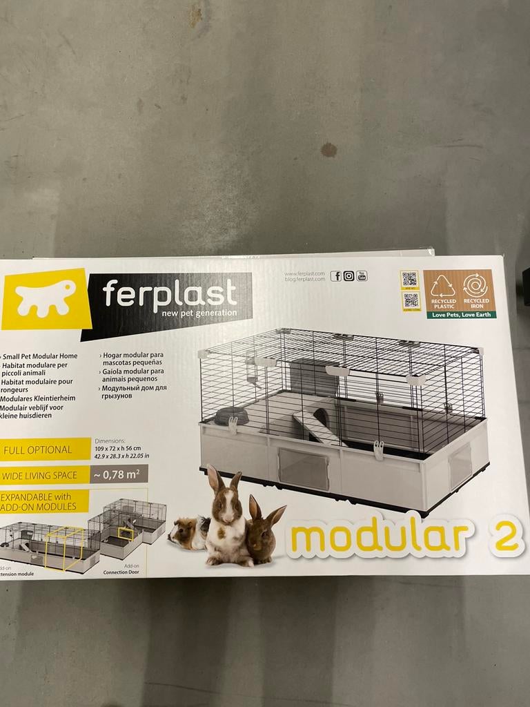Konijnenkooi modular 2, Dieren en Toebehoren, Kooi, Nieuw, Konijn, 75 tot 110 cm