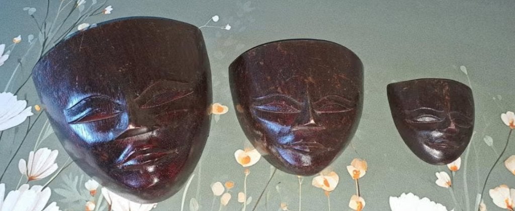 Set van 3 houten maskers, Ophalen of Verzenden, Hout, Masker, Man