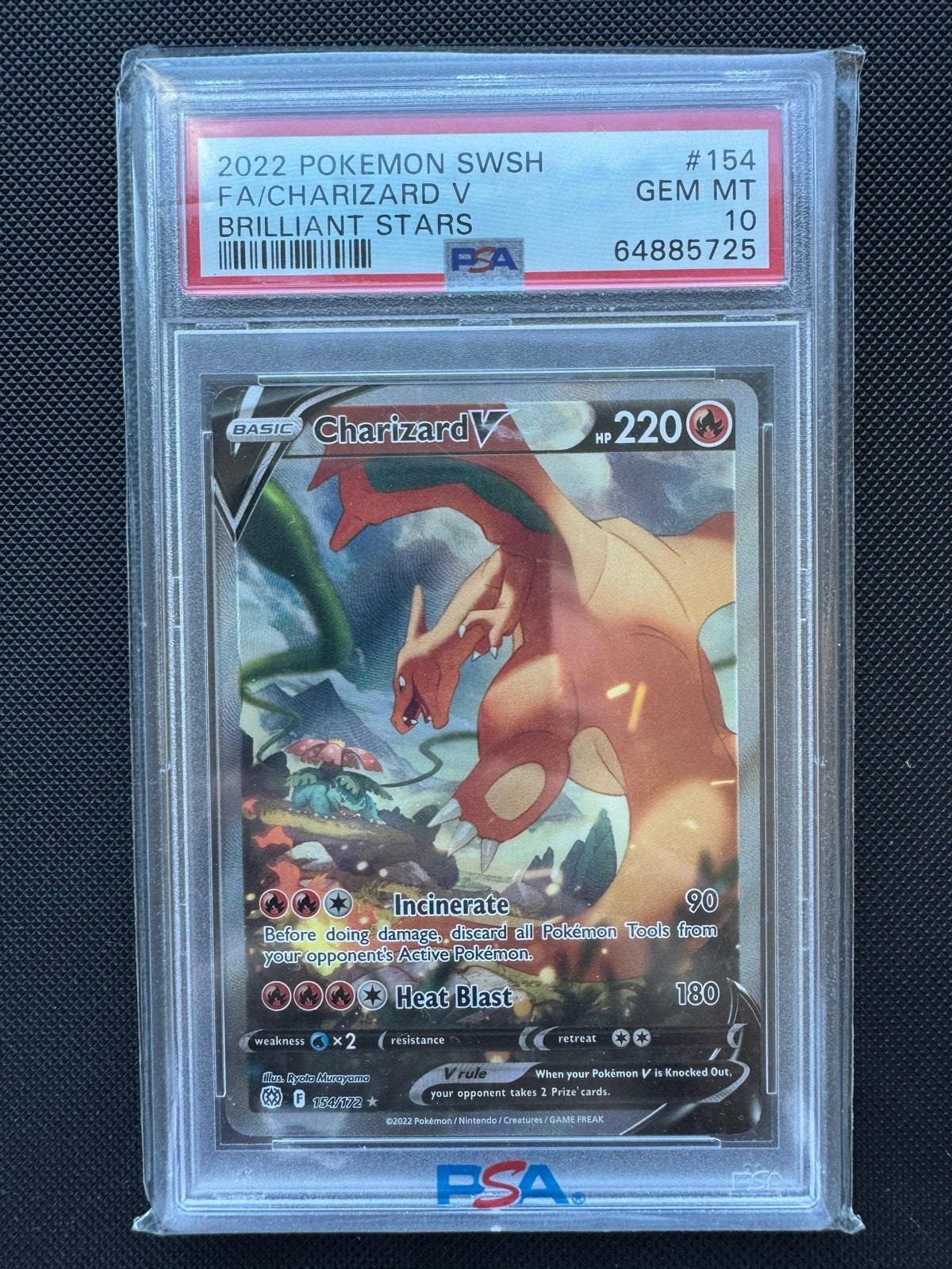 Charizard V PSA 10 GEM MT - Brilliant Stars 2022, Ophalen, Nieuw, Losse kaart