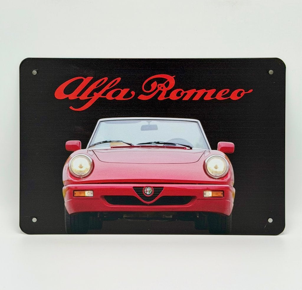 Alfa Romeo Spider 2.0 bord | 20x30cm, Ophalen of Verzenden, Nieuw, Reclamebord