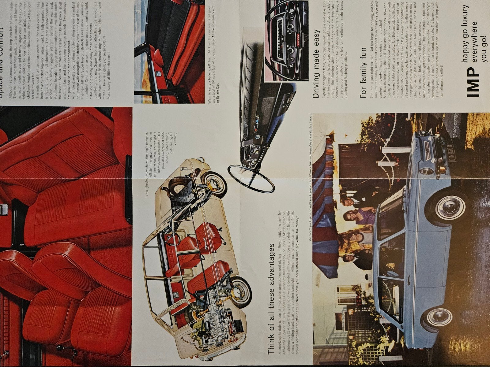 Brochure Hillman Super Imp & Imp de Luxe mark 2, Ophalen of Verzenden, Zo goed als nieuw, Overige merken