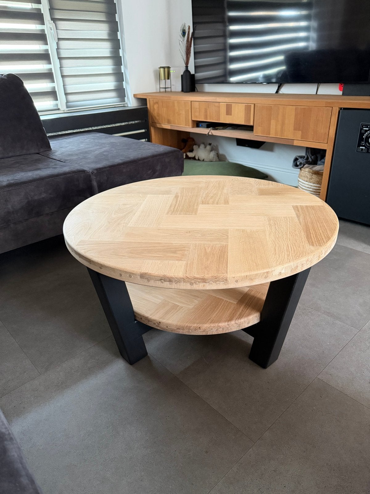 Massief Eiken Salontafel - Blank of Zwart - Op Maat Gemaakt, Ophalen, Nieuw, 5 – 50, Eikenhout