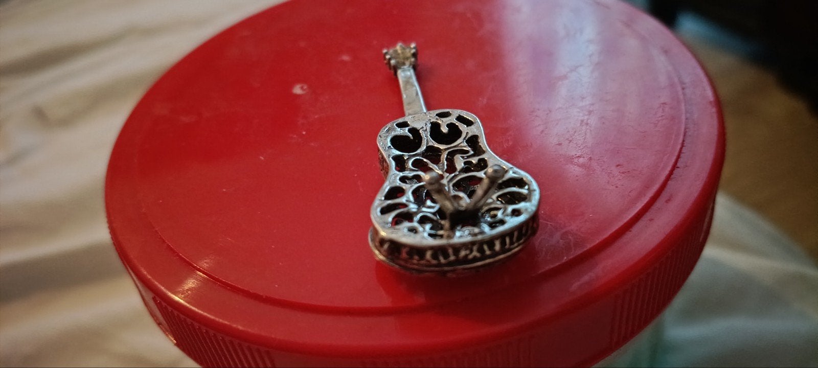 zilver (800)staande gitaar), Antiek en Kunst, Ophalen of Verzenden, Zilver