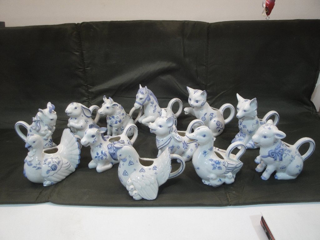 Franklin mint porseleinen creme/melkkannetjes set, Ophalen of Verzenden