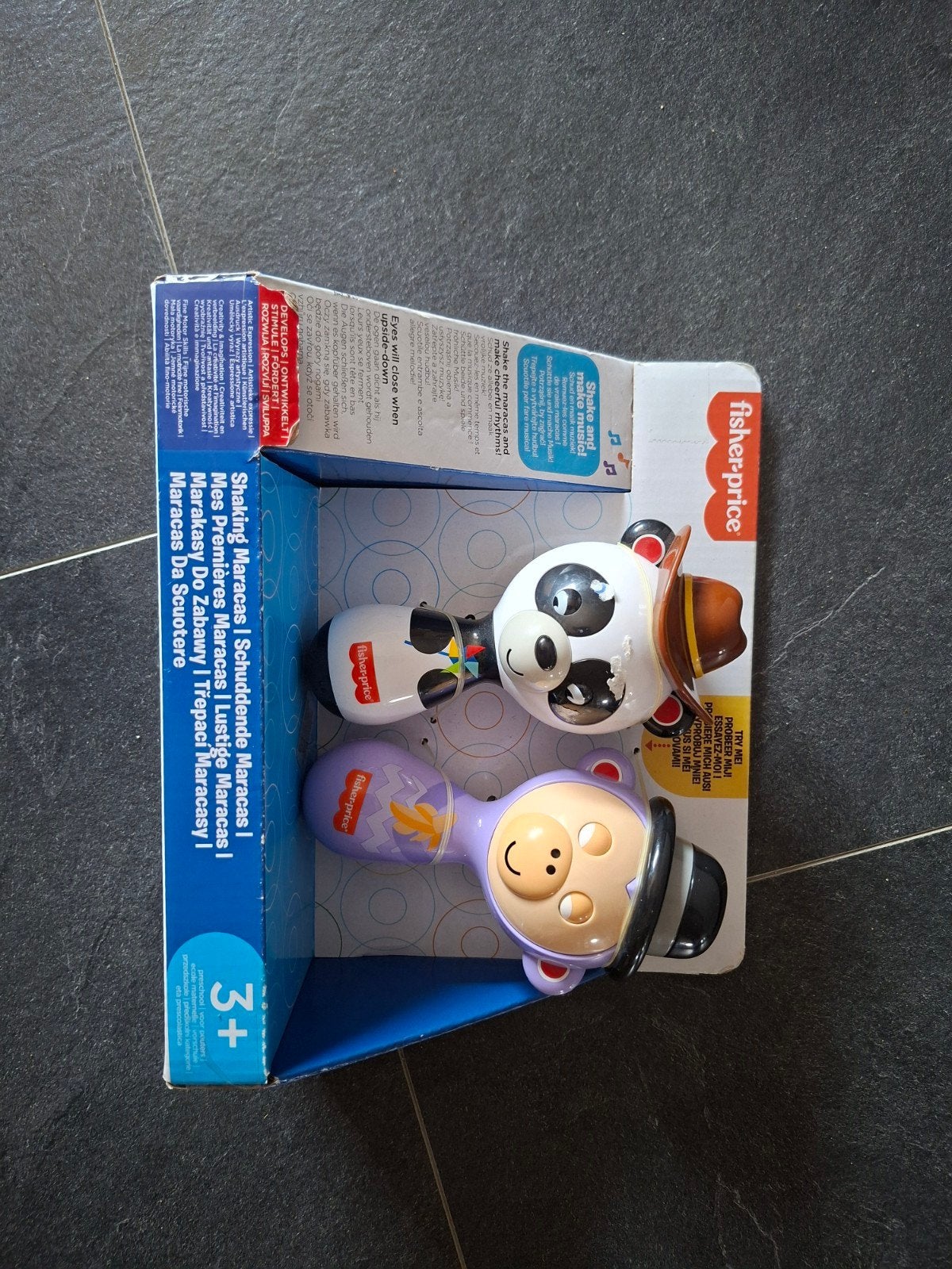 Fisher-Price Schuddende Maracas Panda Aapje Speelgoed, Ophalen, Nieuw, Rammelaar, Met geluid