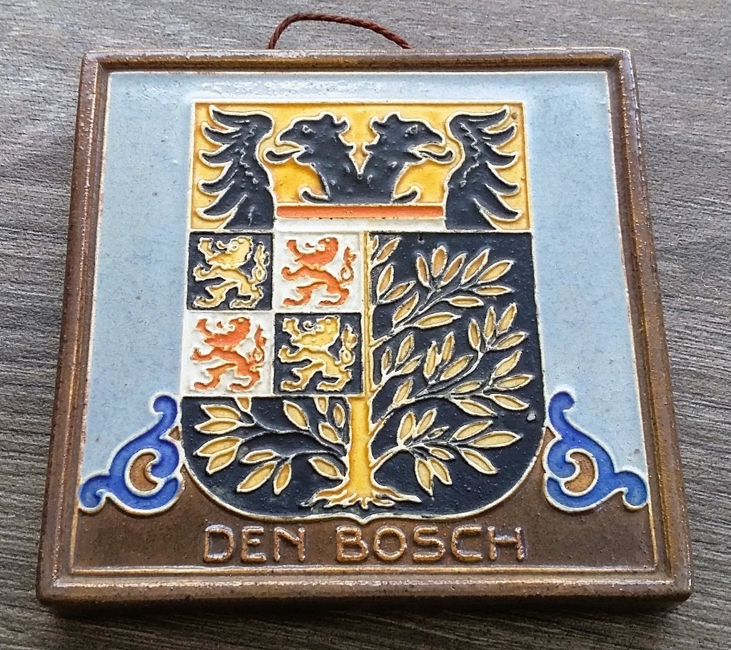 Omstreeks 1940-1950 Cloisonné Tegel Gemeente Wapen Den Bosch