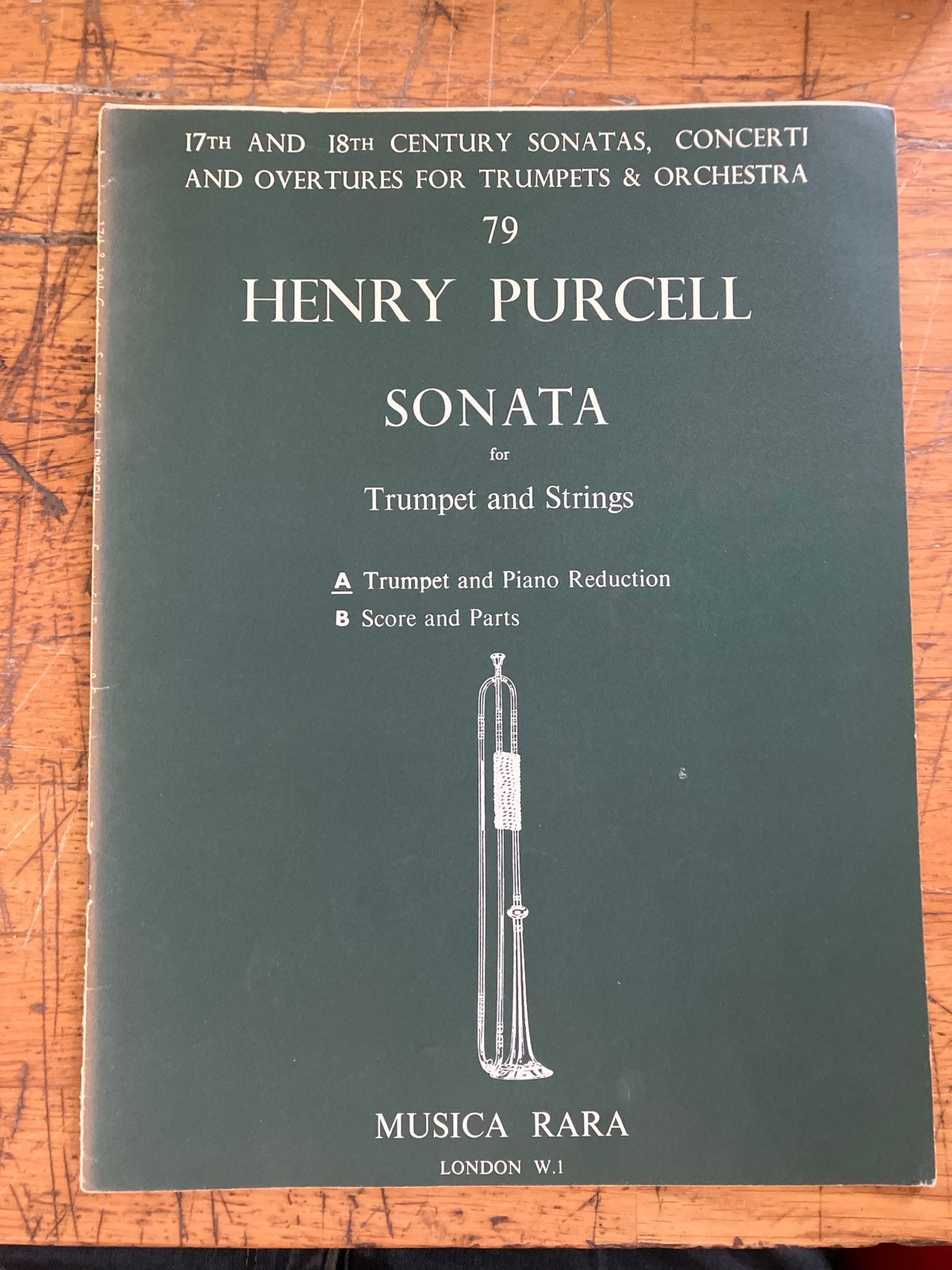 Henry Purcell - Sonate voor Trompet en Strijkers (bladmuziek, Gebruikt, Klassiek, Ophalen of Verzenden, Artiest of Componist