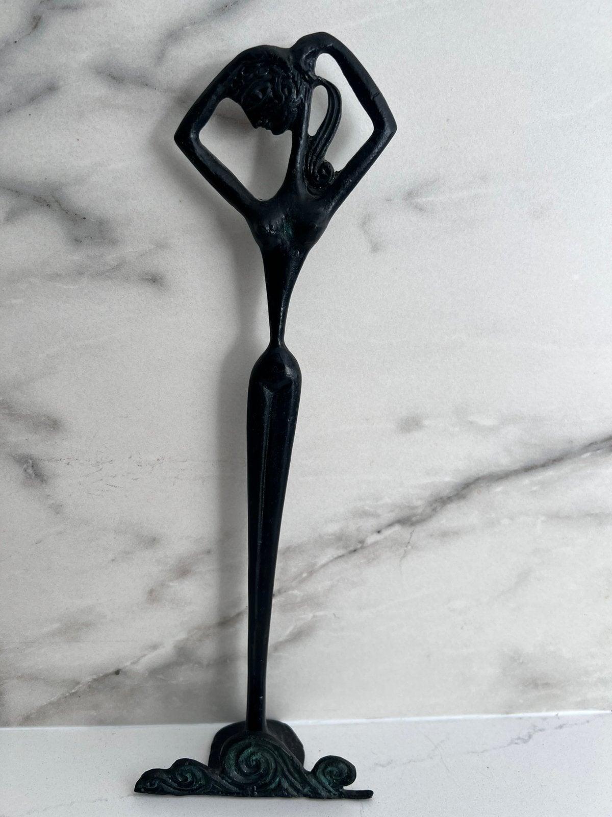 VINTAGE MID CENTURY BRONZEN GRIEKSE SCULPTUUR VENUS BEELD, Ophalen of Verzenden, Brons, 20 - 50 cm, Beeld
