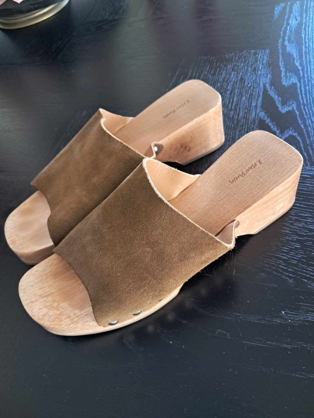 Nieuwstaat & Other Stories echt suède klompjes maat 39, Bruin, Nieuw, & Other Stories, Sandalen of Muiltjes