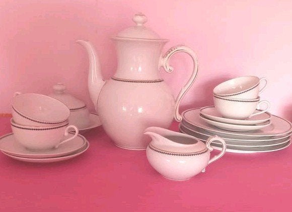 prachtig wit ontbijtservies / theeservies Rosenthal Bavaria, Antiek en Kunst, Ophalen of Verzenden