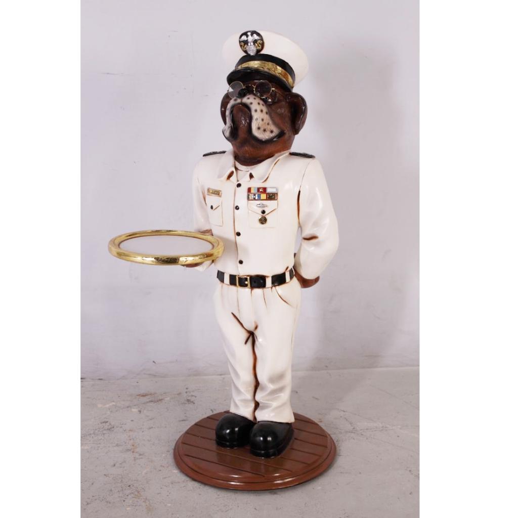 Buldog butler 100 cm - hondenbeeld admiraal, Ophalen, Nieuw, Beeldje of Figuurtje