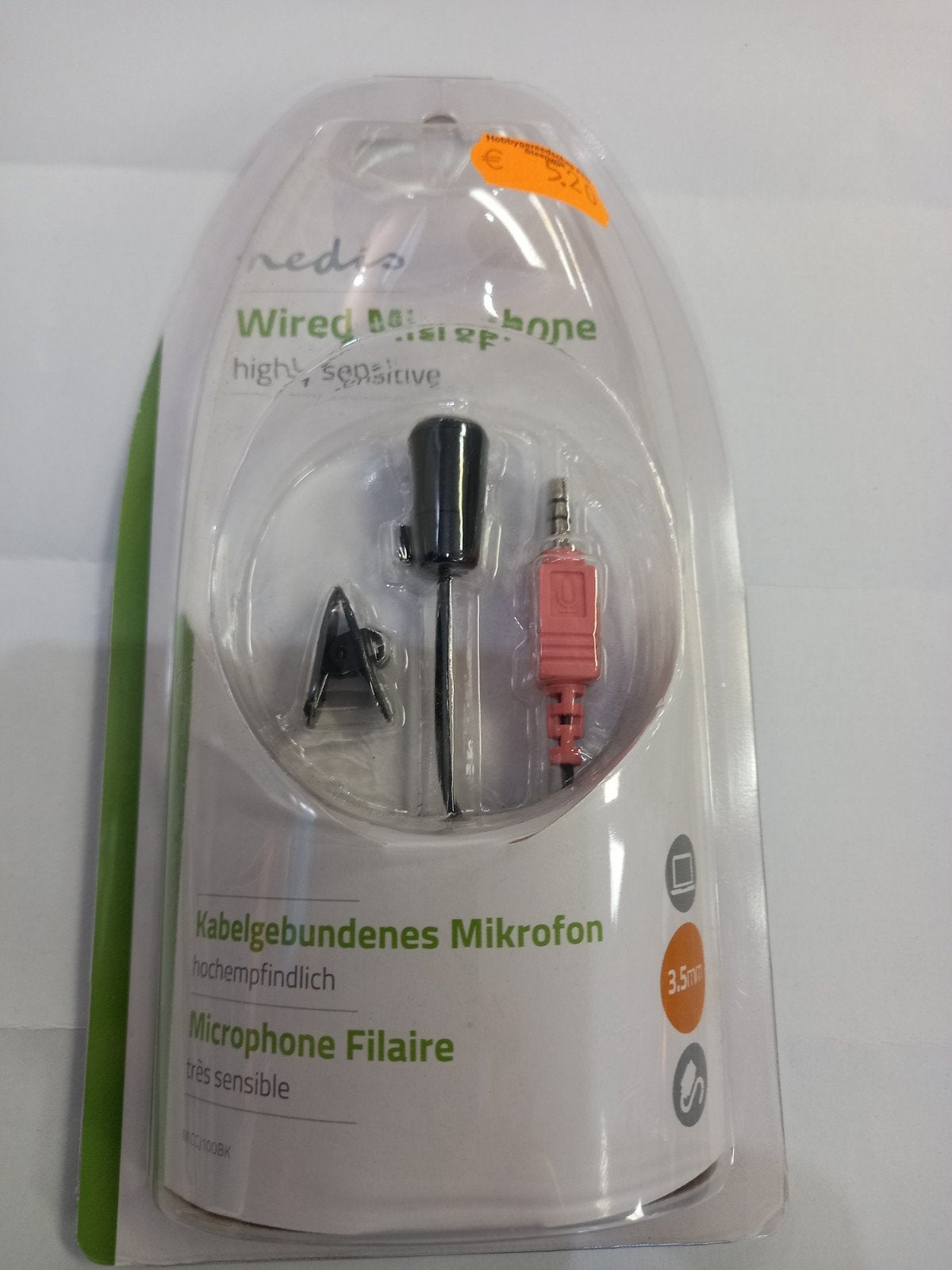 4x Nedis bedrade microfoon, nieuw in verpakking, Ophalen of Verzenden, Nieuw, Overige typen