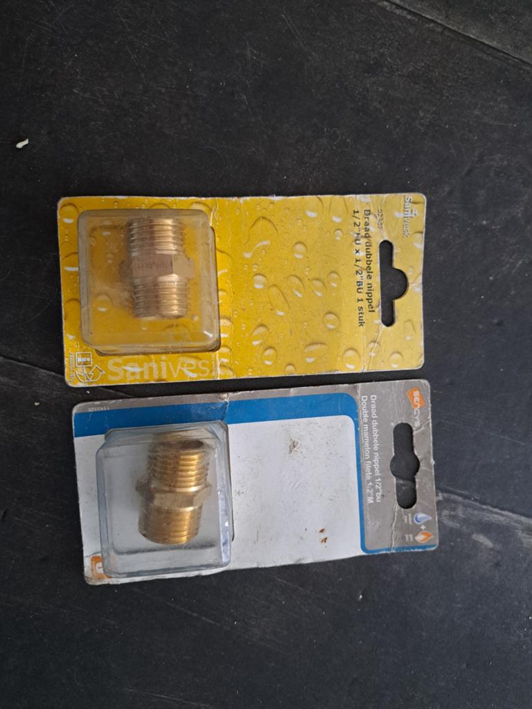 Sanivesk en Sencys Draad Dubbele Nippel 1/2" BU, Ophalen of Verzenden