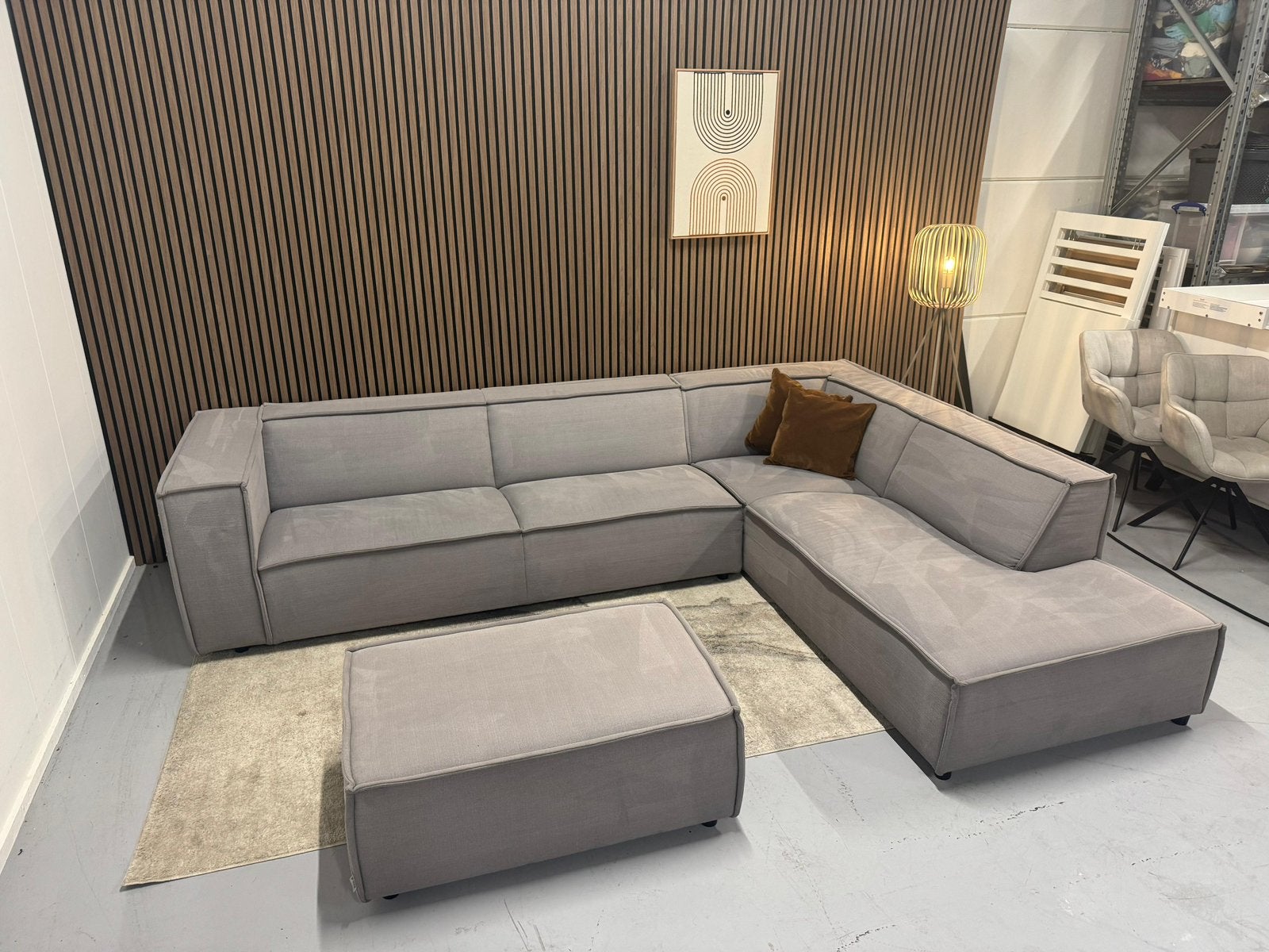 By Sidde - Silver Grey - Hoekbank - Hocker - Nette Staat, Ophalen of Verzenden, Zo goed als nieuw, 150 cm of meer, Vierpersoons of meer