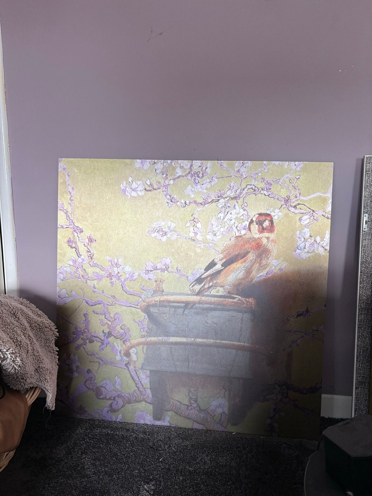 Schilderij Puttertje in bloesem - Yolanda Visser, Ophalen, Doek, Realistisch, Dieren
