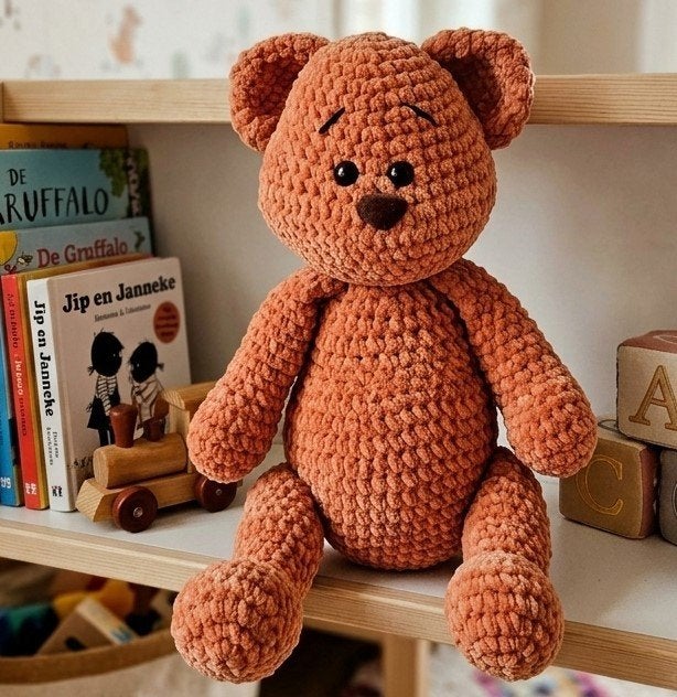 Gehaakte teddybeer, Ophalen of Verzenden, Nieuw, Beer, Handgemaakt