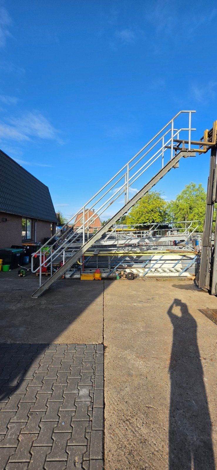 stalen trap grijs hoog 4.05mtr. nor119, Doe-het-zelf en Verbouw, Ophalen of Verzenden, 2 tot 4 meter