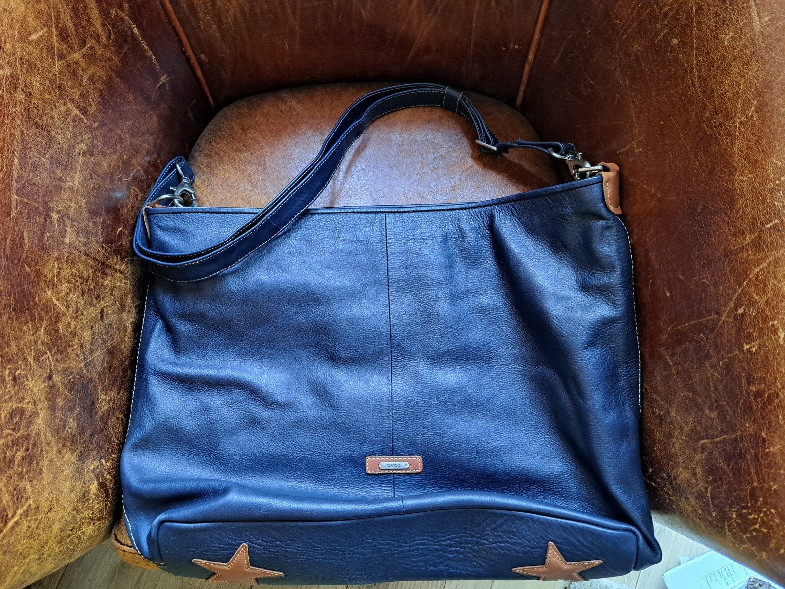 Nieuw prachtige Berba tas leer blauw, Ophalen of Verzenden, Blauw