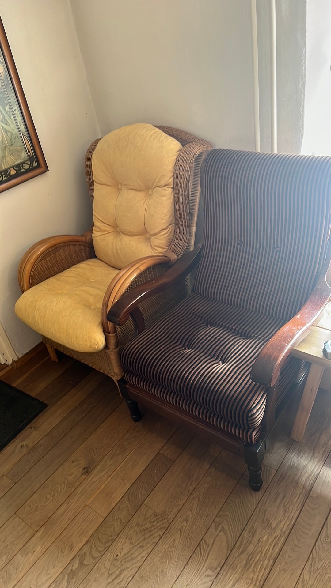 2 zeer comfortabele stoelen, Ophalen, Gebruikt, Minder dan 75 cm, 50 tot 75 cm