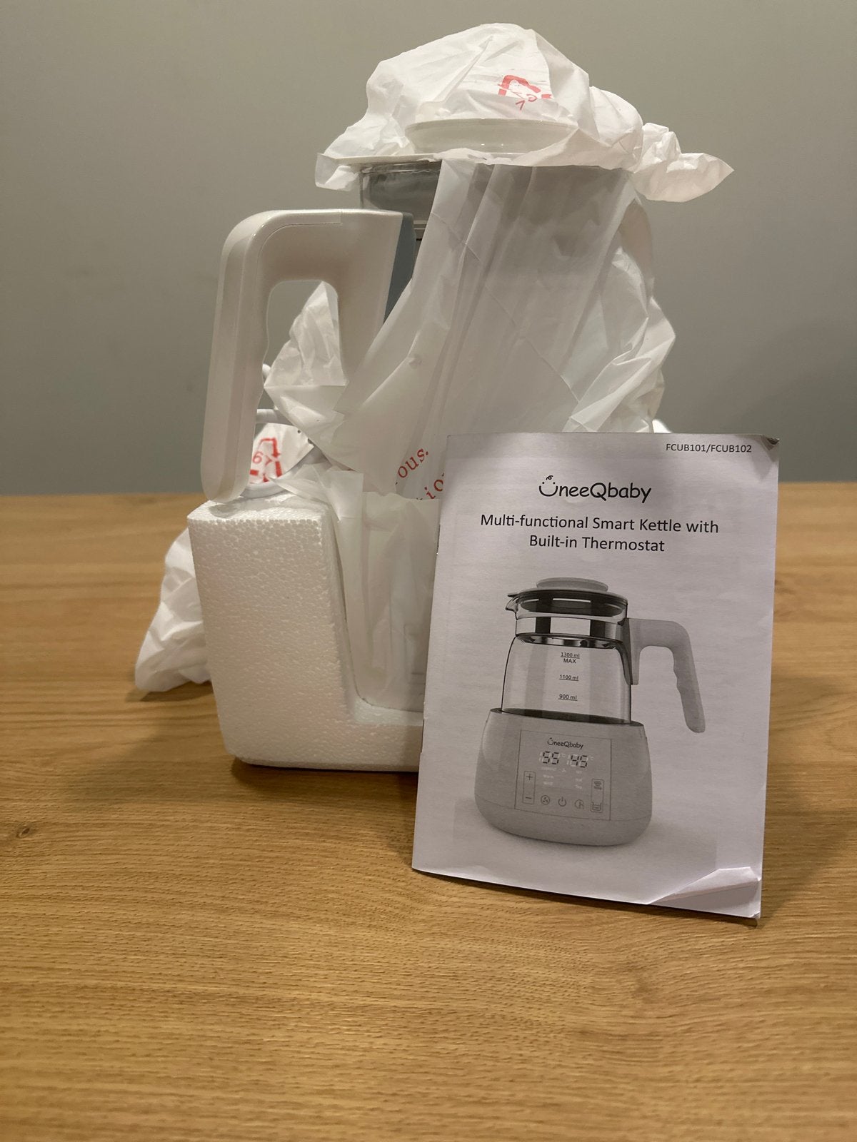 OneeQbaby Multifunctionele Smart Waterkoker met Thermostaat, Witgoed en Apparatuur, 1 tot 2 liter, Ophalen of Verzenden, Nieuw