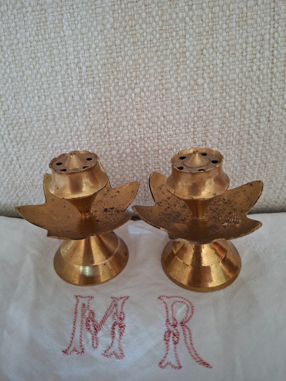 Set van 2 vintage wierookhouders, Gebruikt, 8 cm, Overige typen, Ophalen of Verzenden