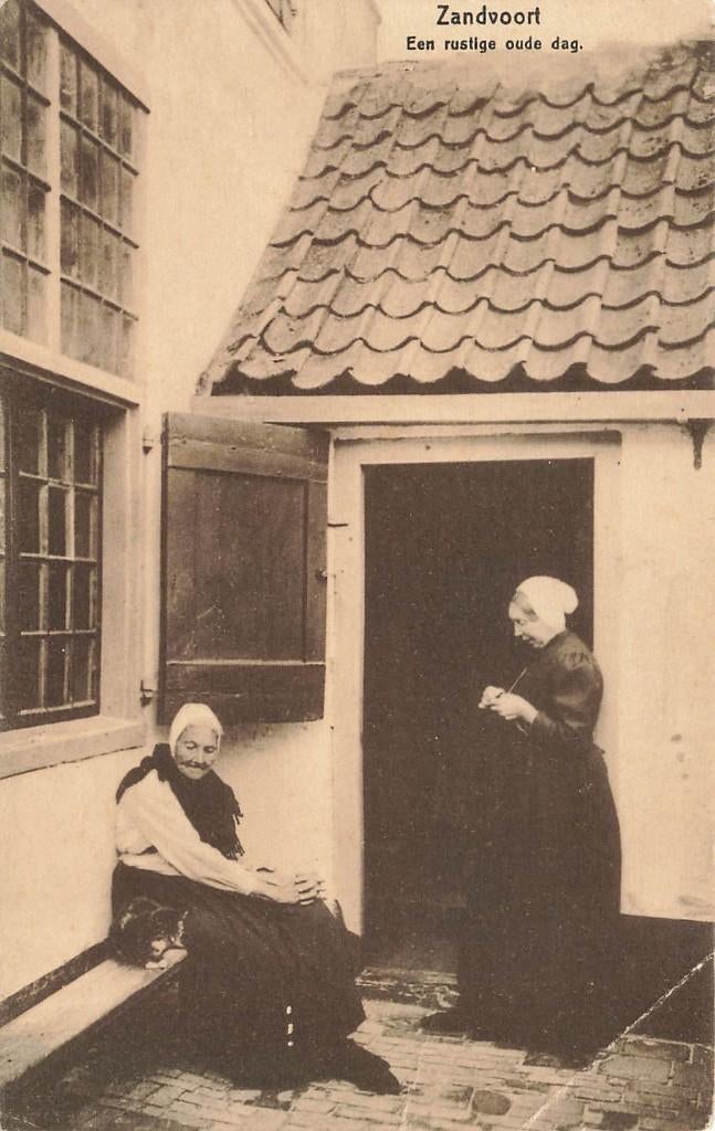 Zandvoort, Een rustige oude dag, klederdracht, Ophalen of Verzenden, 1940 tot 1960, Ongelopen, Noord-Holland