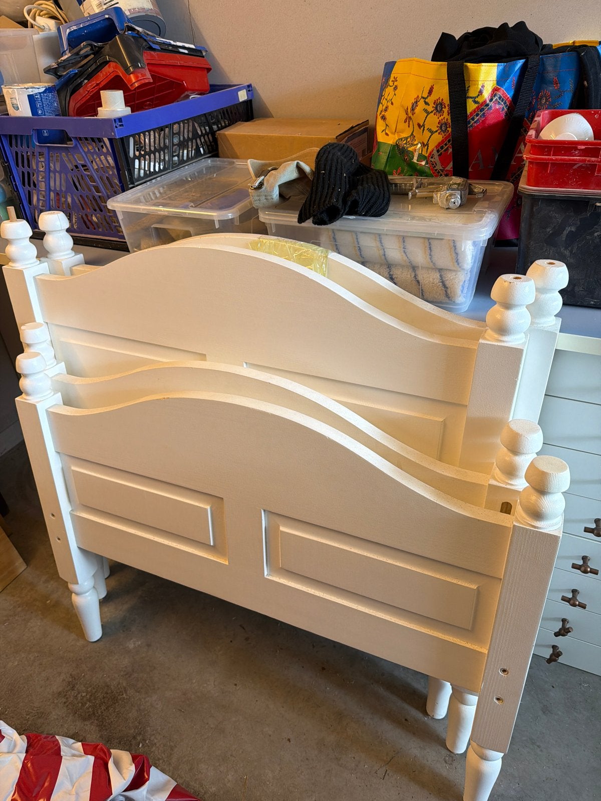 Flamant stapelbed ombouw - Wit houten bedframe, Ophalen, Gebruikt, Eenpersoons, Wit