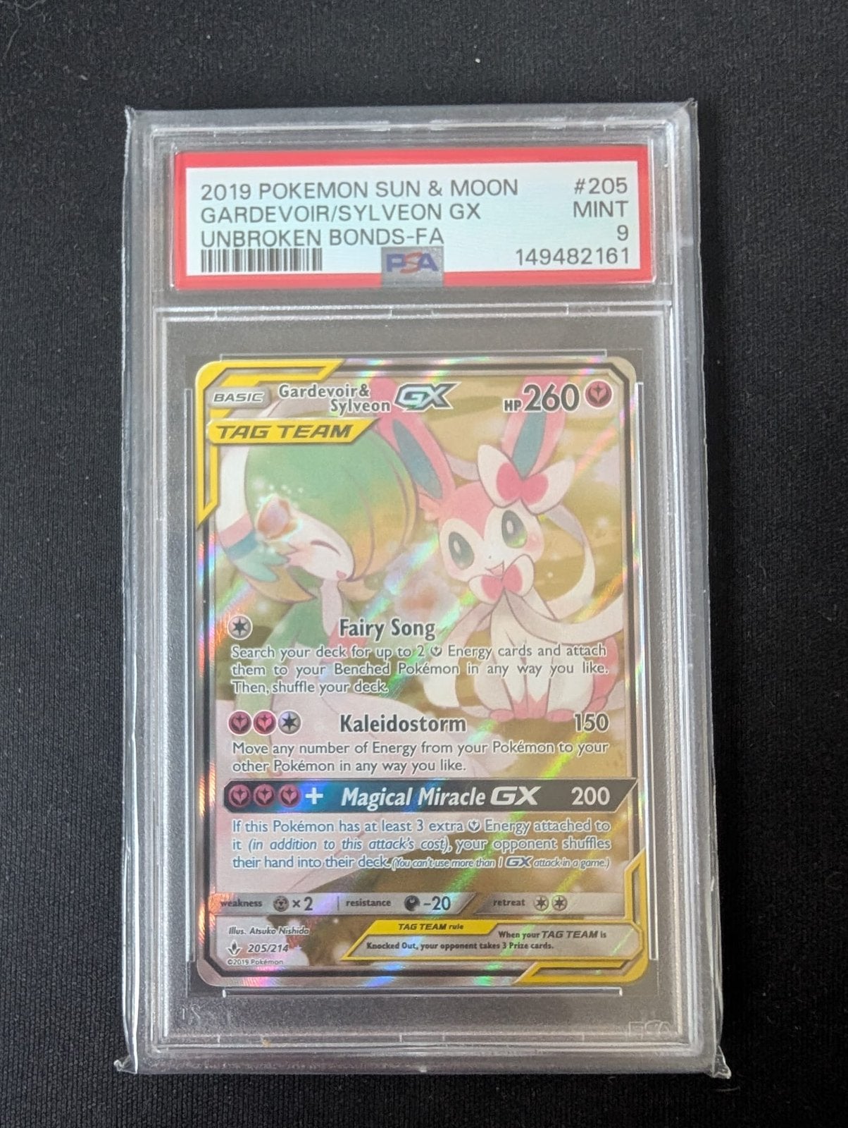 Gardevoir Sylveon Gx 205 Unbroken Bonds PSA 9, Ophalen of Verzenden, Zo goed als nieuw