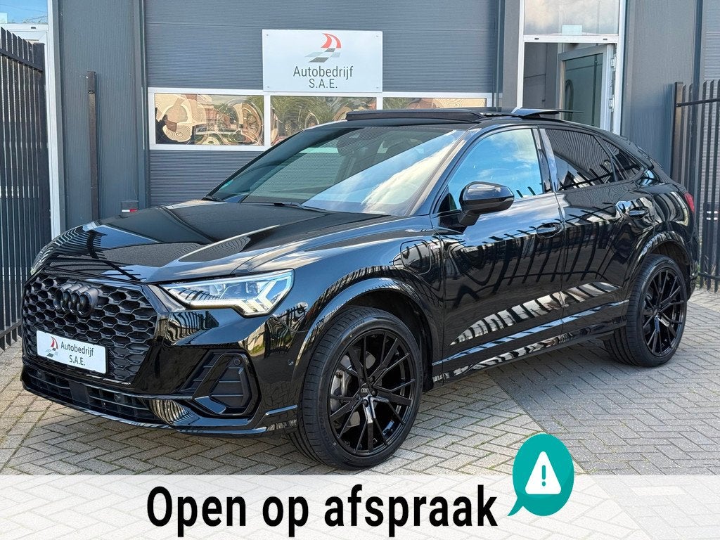 Audi Q3 Sportback 45 TFSI e 3x S-Line ACC PANO CARPLAY TREKH, Gebruikt, Euro 6, Zwart, Hybride Elektrisch/Benzine