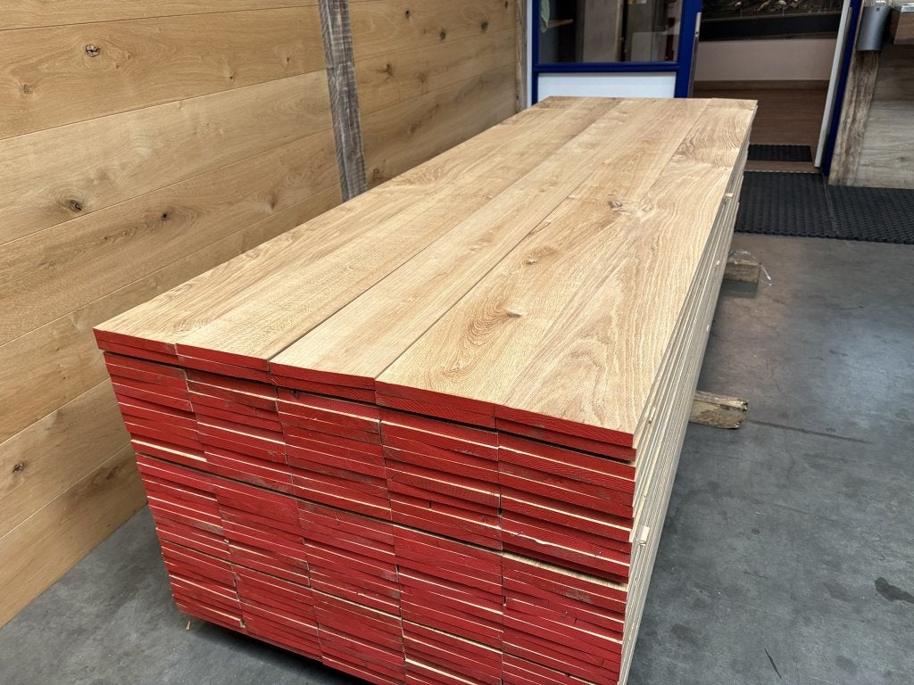 Rustieke eiken meubelplanken 2x18 cm  gedroogd en geschaafd, Doe-het-zelf en Verbouw, Ophalen of Verzenden, Nieuw, Eiken, Plank