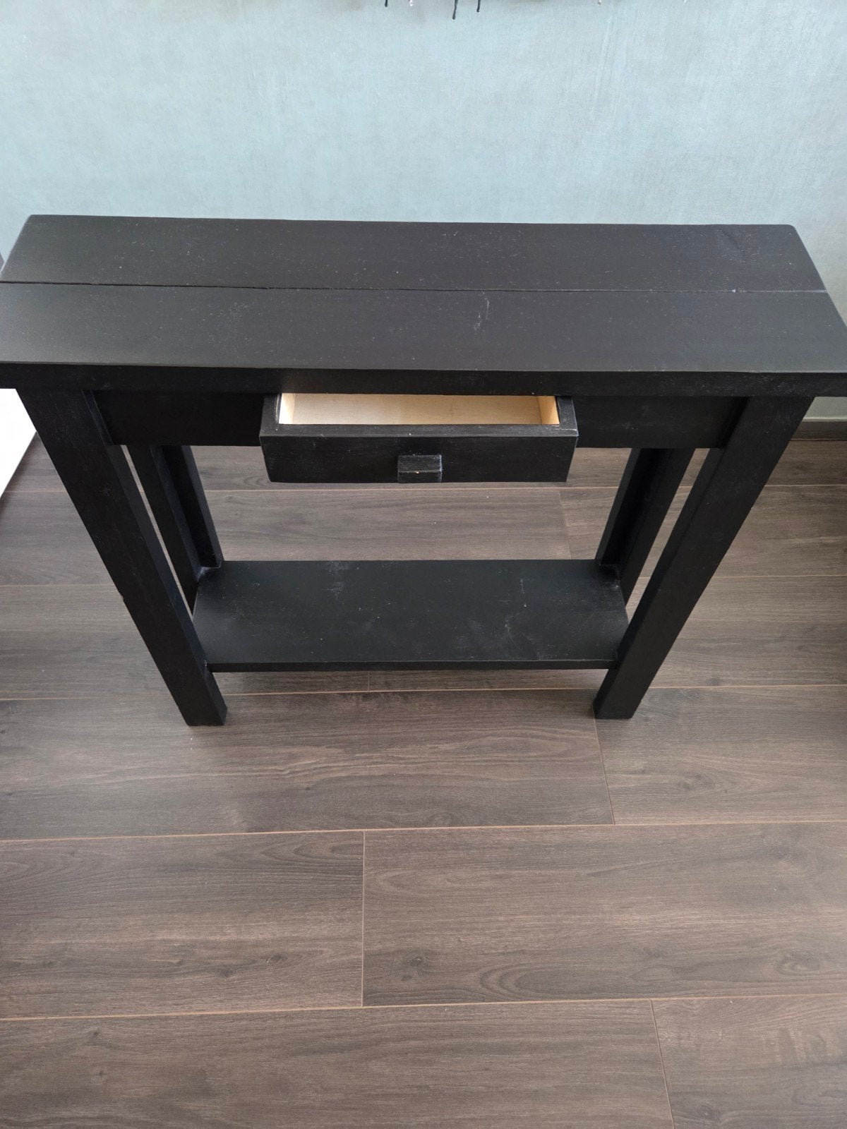 Steigerhout sidetable met lade, Ophalen, 25 tot 50 cm, Rechthoekig, 100 tot 150 cm
