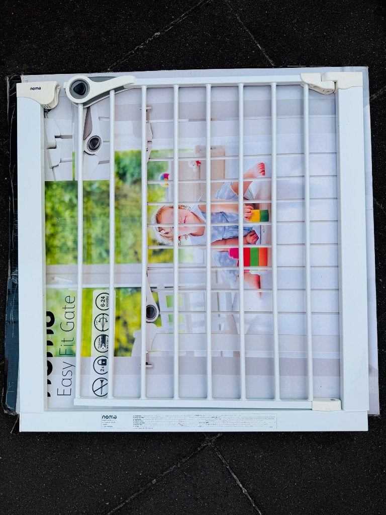 Noma Easy Fit Traphekje + 14 cm verlengstuk, Kinderen en Baby's, Traphekjes, Ophalen, Zo goed als nieuw, Klemhekje, Metaal of IJzer