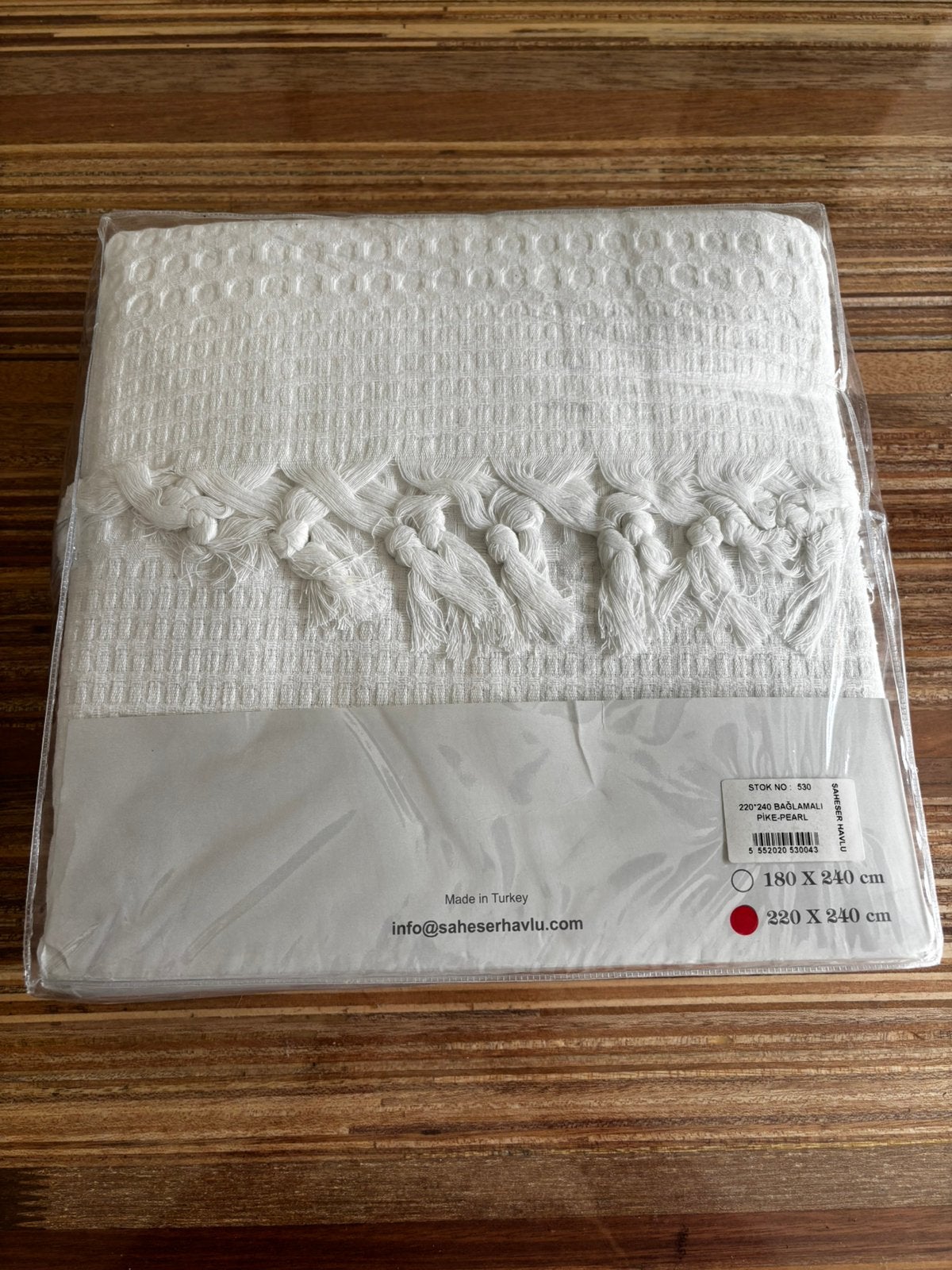 Witte bed sprei 220 x 240 cm van Saheser, Overige maten, Wit, Overige typen, Nieuw