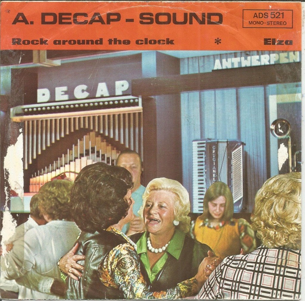 VERKOCHT Decap Organ Antwerp – Rock Around The Clock (1974), Gebruikt, Fotohoes, 7 inch, Ophalen of Verzenden