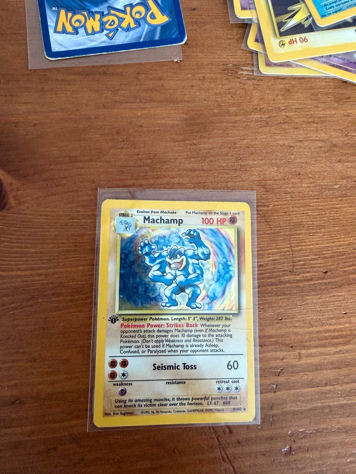 Machamp Pokémon kaart - Base Set (1999) Holo, Ophalen of Verzenden, Gebruikt, Losse kaart, Foil