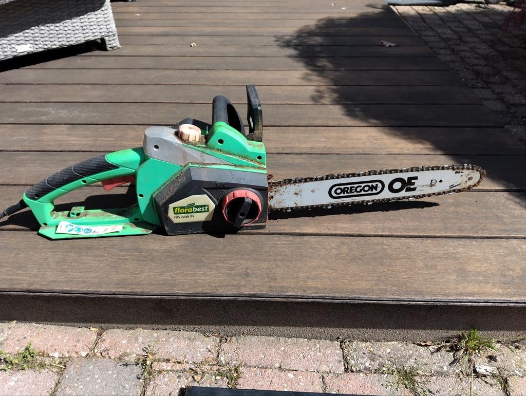 Florabest elektrische kettingzaag met olie, Tuin en Terras, Ophalen, Gebruikt, Overige typen, Florabest