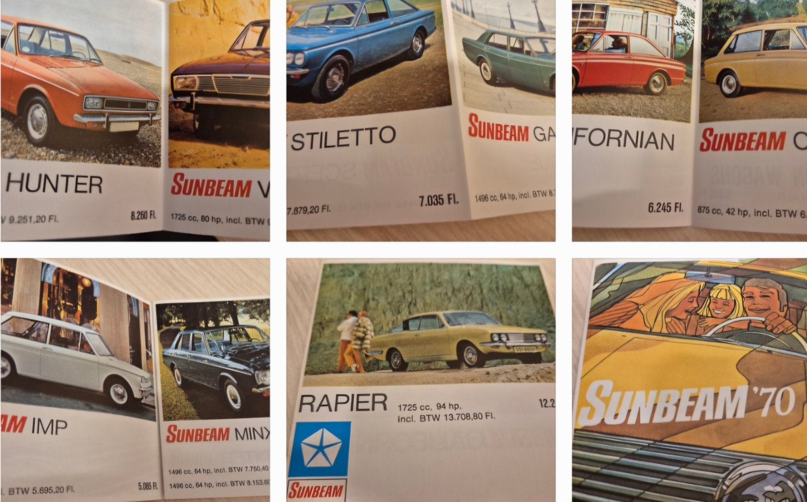 1970 Nederlands Sunbeam Californian Hillman IMP izgst folder, Ophalen of Verzenden, Zo goed als nieuw
